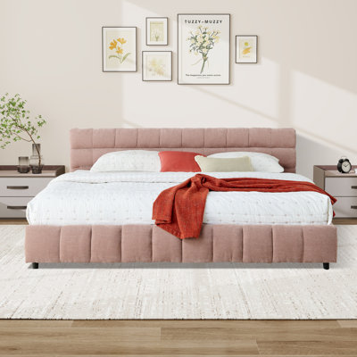 King Size Upholstered Bed,chenille Fabric, With Headboard With Drawer For Storage by Latitude Run