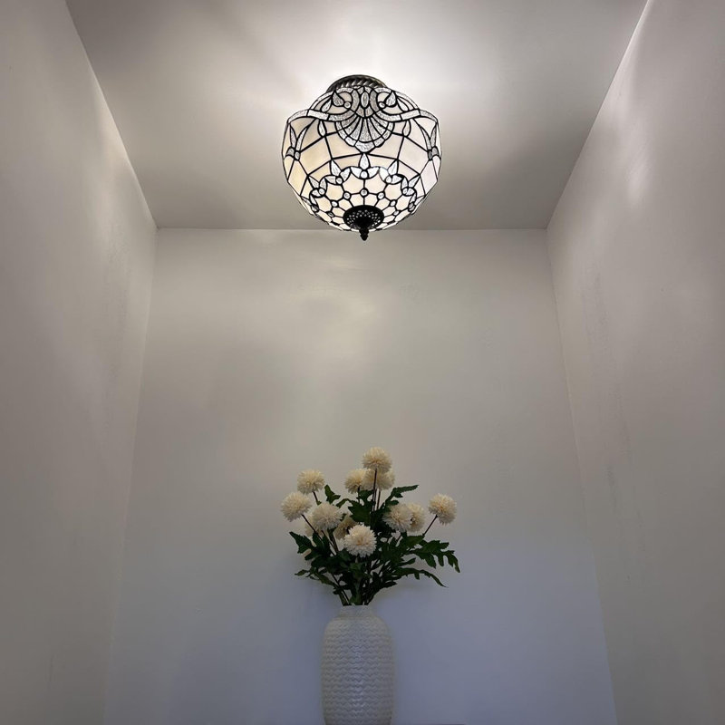 Glass Flush Mount, White