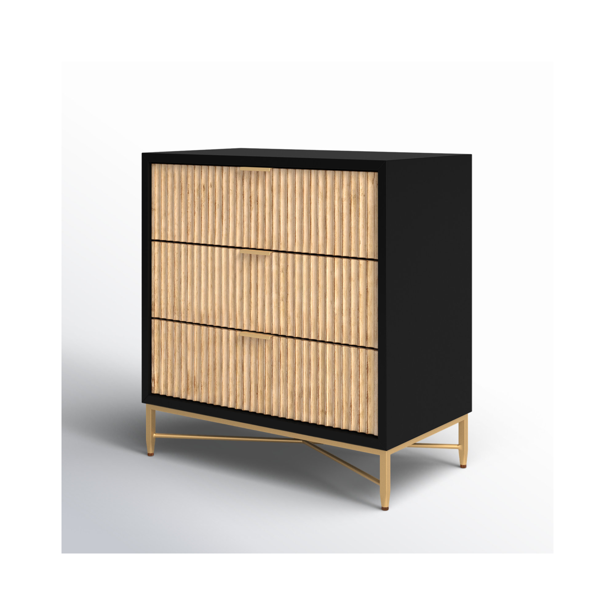 Giddens 3 Drawer Chest, Black