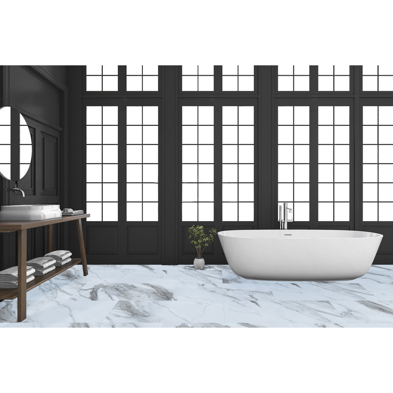 Planche de vinyle de luxe 12 po x 24 po x 6 mm, Blanc