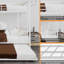 Lit superposé en fer avec rails pour chambre à coucher, chambre d'amis-1562764957