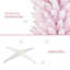 Arbre de Noël neige enneigé, arbre de Noël mince avec branches réalistes et base en plastique pour décoration d'intérieur, rose-1363545816