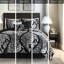 Courtepointe avec dossier de couleur unie et coussins brodés - Chambre double / grand noir
