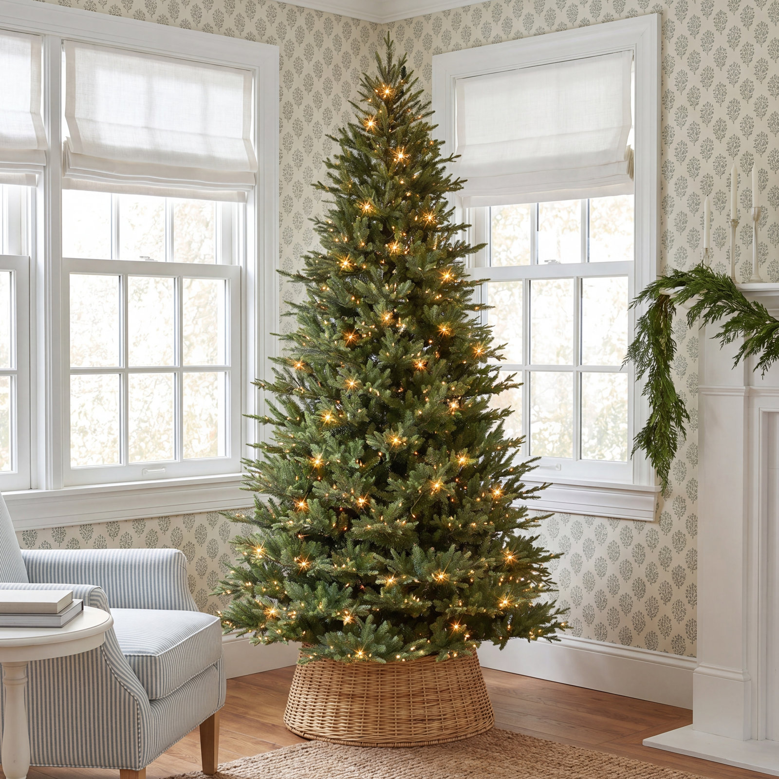 Gulfsa Lighted Artificial Fir Christmas Tree
