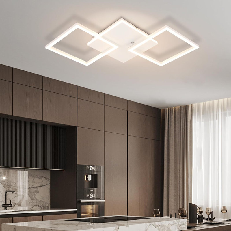 LED Semi Flush Mount, Matte Black