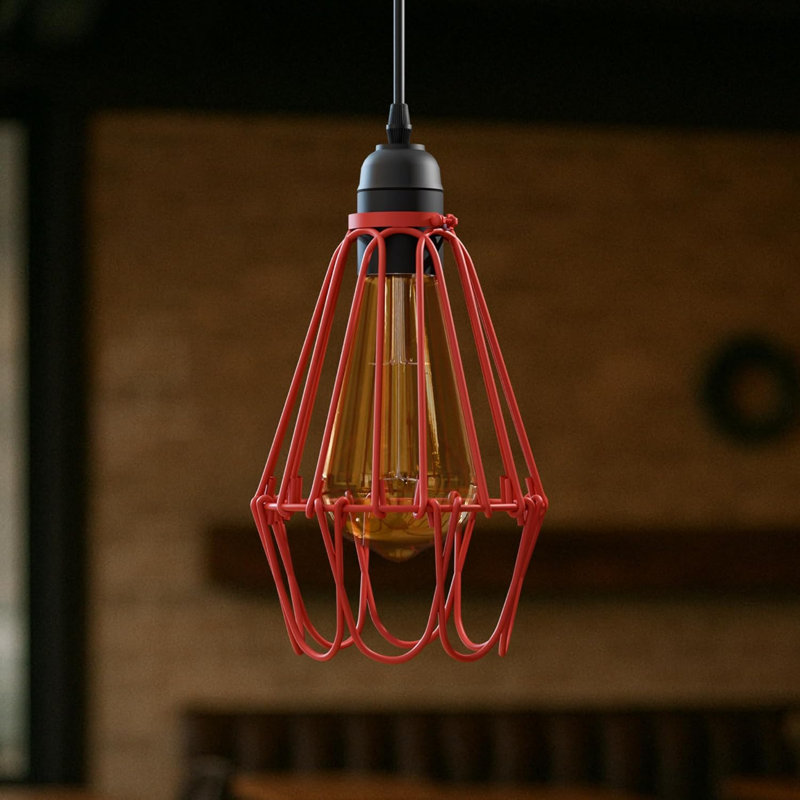 Annjelica 10cm H Metal Empire Lamp Shade, Red