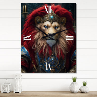 Majestic Lion Portrait Ancient King I - Animals Lion Very Wall Clocks