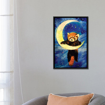 « red panda stars », peinture sur toile tendue
