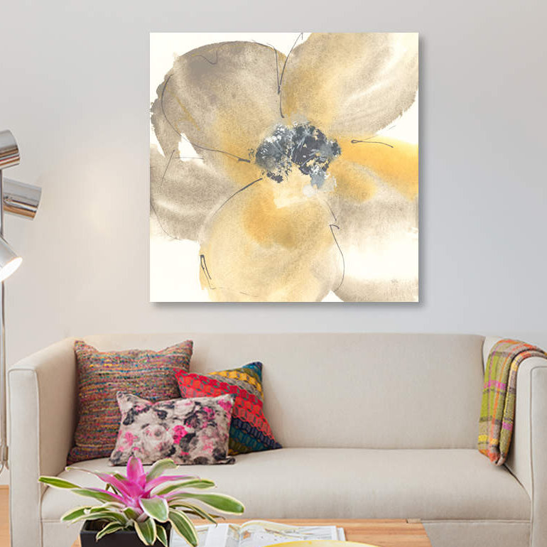 « fleur tons ii » par chris paschke, reproduction d’impression sur toile tendue, H 12 po x l 12 po x P 1,5 po, Toile tendue