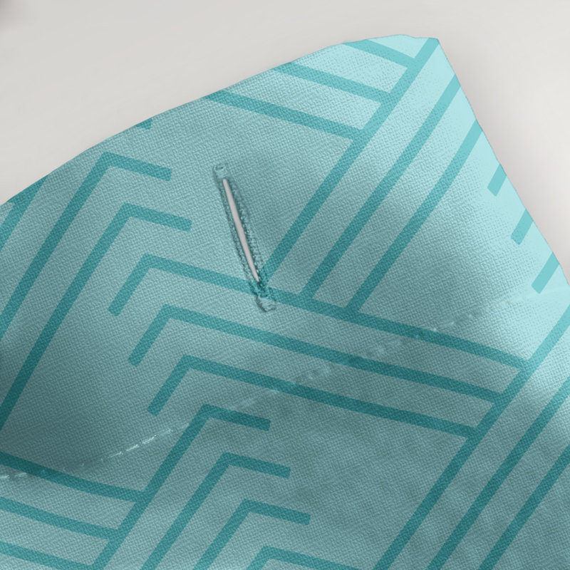 Rideau de douche simple Classic Zig Zag, Bleu sarcelle