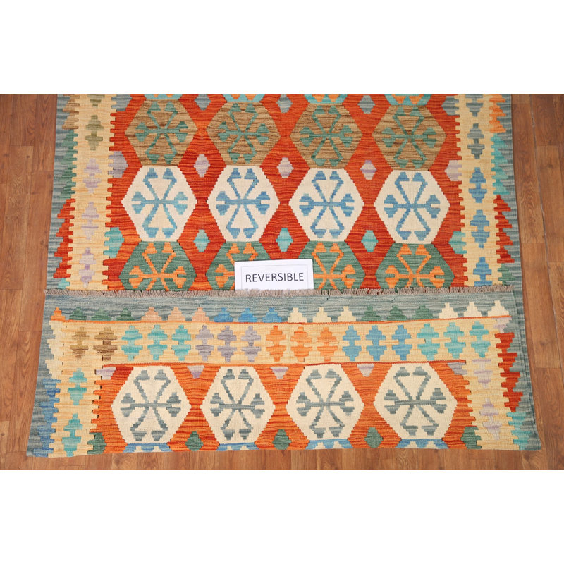 Tapis oriental géométrique Kilim 6 x 8