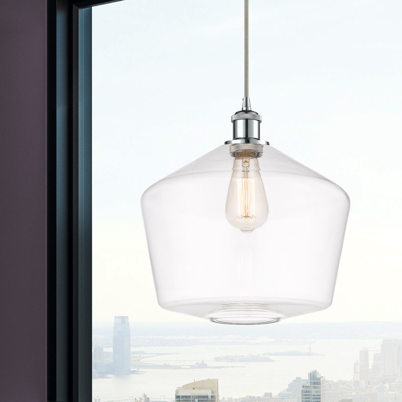 Luminaire suspendu simple à 1 lumière Gabbie, Chrome poli
