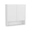 Armoire à pharmacie à double porte avec portes en miroir et tablettes intérieures, blanc