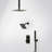 Ceiling Mount 12" High-Pressure Rainfall Shower Faucet, Dual Rainfall Shower Head System with Thermostatic Valve-79242911