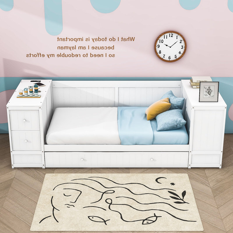 Azaree Twin Daybed with Trundle, White