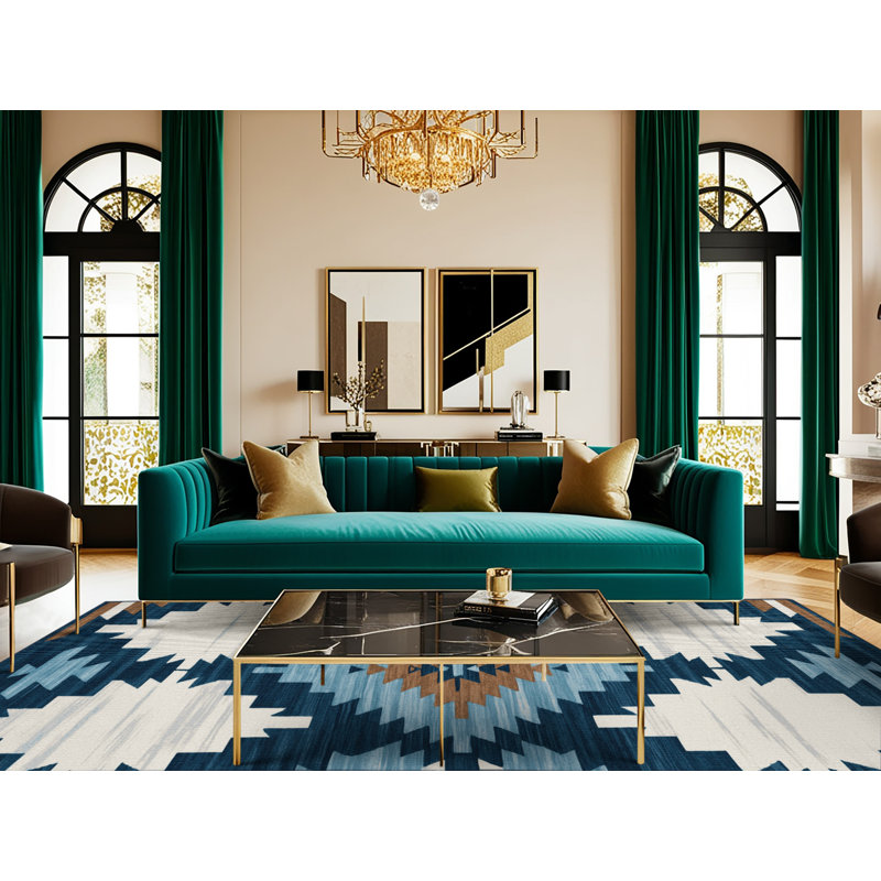 Tapis de style sud-ouest à six nuages de pluie Hopi Ginza, Rectangle de 5 pi x 8 pi