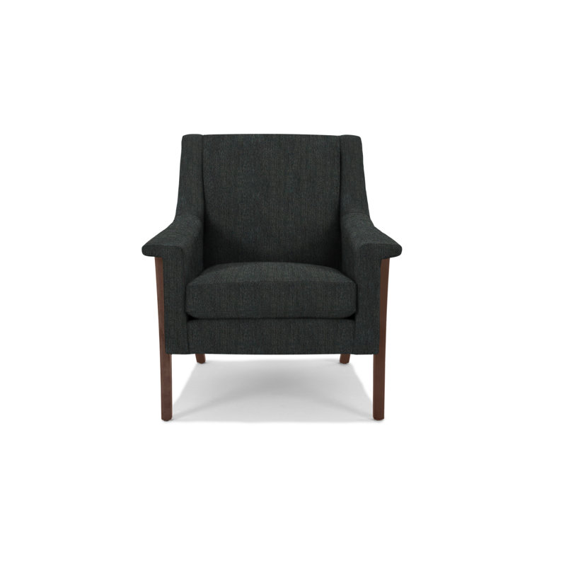 Fauteuil Arlo, Noyers, Mélange de polyester gris anthracite