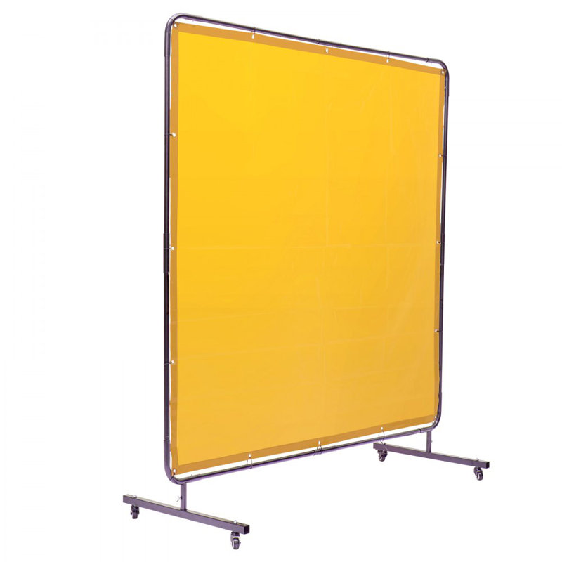 Écran de soudage avec cadre, écran de rideau de soudage, écran de protection en vinyle ignifuge sur 4 roues pivotantes (2 verrouillables), mobile et professionnel pour atelier / industriel