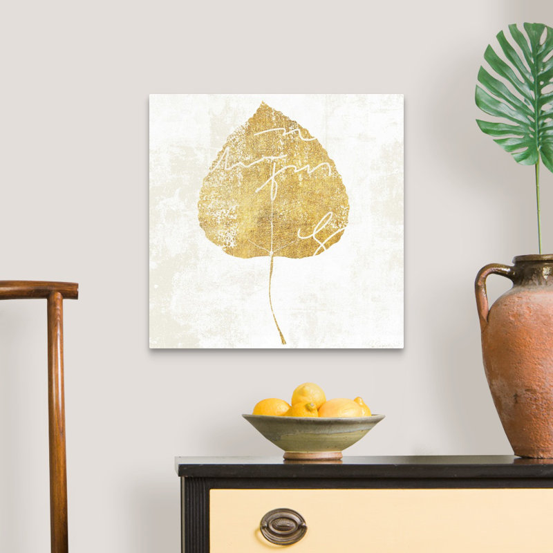 «Bronzed Leaf II», art mural sur toile, Toile tendue, H 20 po x l 20 po