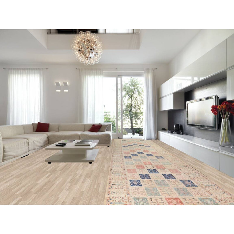 Tapis turc Oushak unique en son genre noué à la main 6 pi 7 po x 31 pi 7 po Garden Design