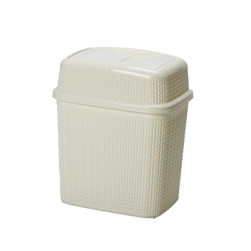 JVL Plastic Decorative Bin, Off White
