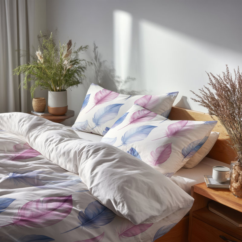 Ensemble de housse de couette pour fille avec 3 pièces - Ensemble de literie et coussin décoratif pour fille