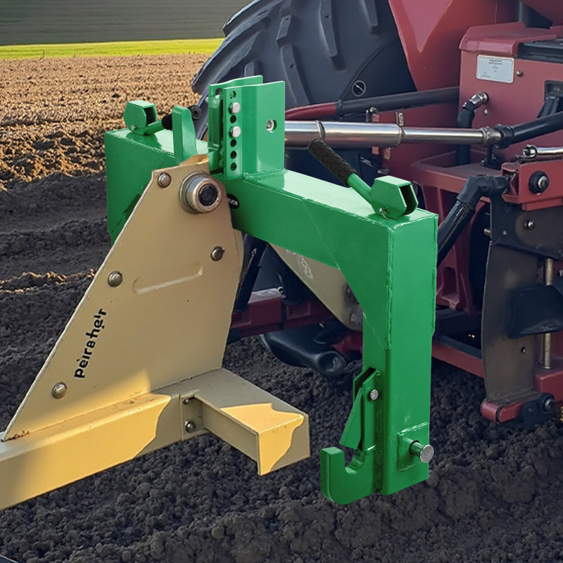 Attache rapide à 3 points, capacité de levage de 4 000 lb, attelage de remorque à 3 points avec boulon réglable à 5 niveaux, adaptation au tracteur de catégorie 2, attaches robustes à 3 points, vert