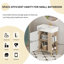 Meuble-lavabo contemporain à tablettes ouvertes de 21,6 po avec lavabo en céramique, porte à fermeture en douceur et rangement à droite, finition verte-2137855506