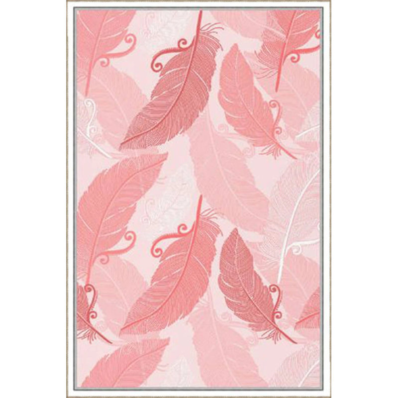 Tapis tissé à motif de feuilles roses, Tapis de couloir 3 pi 4 po x 9 pi 11 po