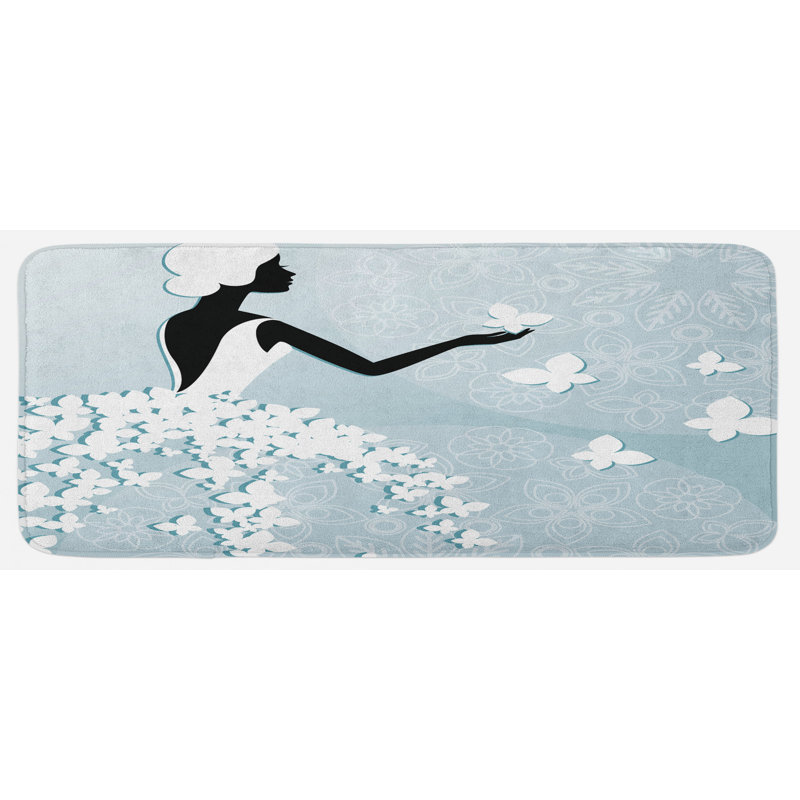 Glam Solid Colour Polyester Kitchen Mat