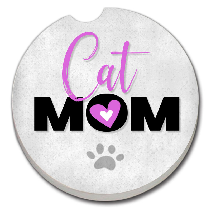 Sous-verre simple pour voiture Cat Mom, Chat