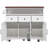 Farmhouse Kitchen Island With Drape Of Beads – Rolling Kitchen Cart On Wheels, 3 Doors & 3 Drawers, Drop Leaf & Power Outlet-352695209