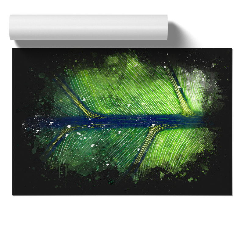 Leaf Detail Paint Splash - Frameless Print, 21cm H x 30cm W x 0.1cm D