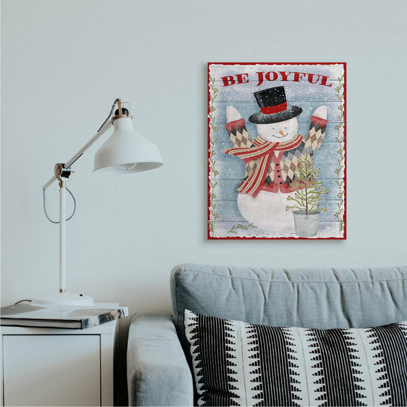 Arbre de Noël neige d’hiver par Beth Albert-impression d’art graphique, H 30 po x l 24 po x P 1,5 po, Toile tendue
