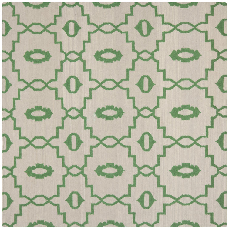 Rodgers Hand Woven Flat Weave Wool Geometric Rug