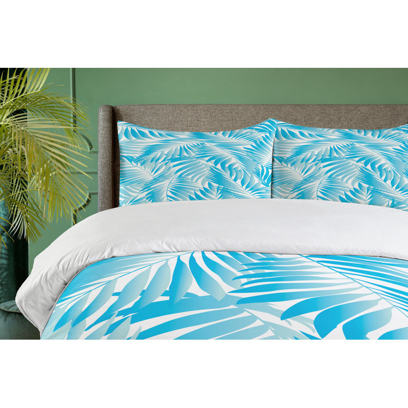 Coastal Polyester Floral Duvet Cover