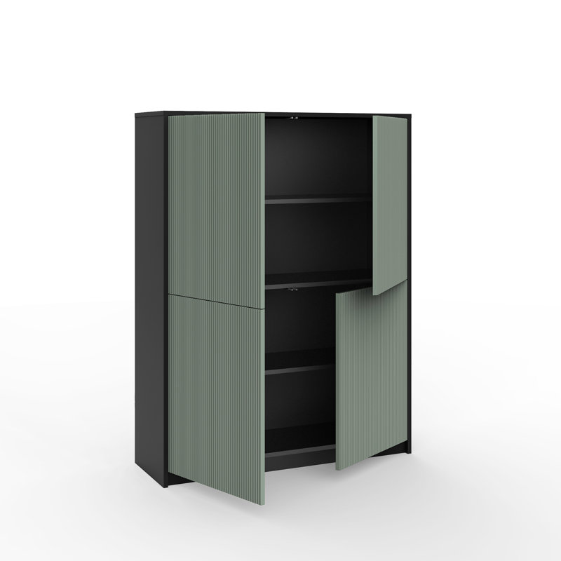 Bokamp 292.1cm Sideboard, Black/Green