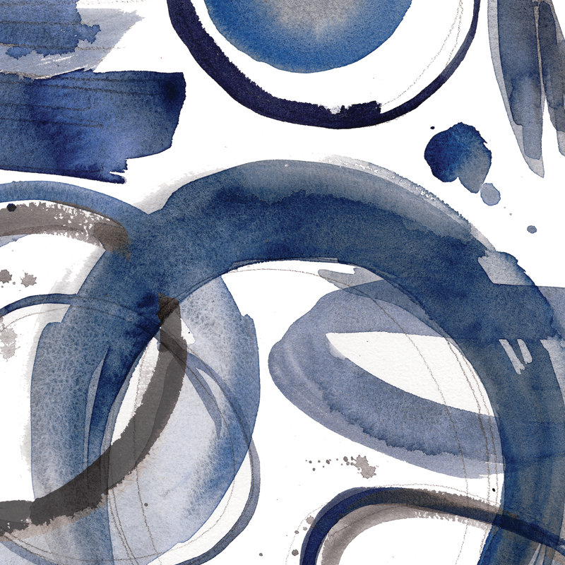 Blue Abstract Circles - Wrapped Canvas Painting, 122cm H x 122cm W x 3.8cm D