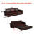 Shenzong 93.7" W x 35.4" D x 38.4" H Faux Leather Nailhead Trim King Convertible Sleeper Sofa