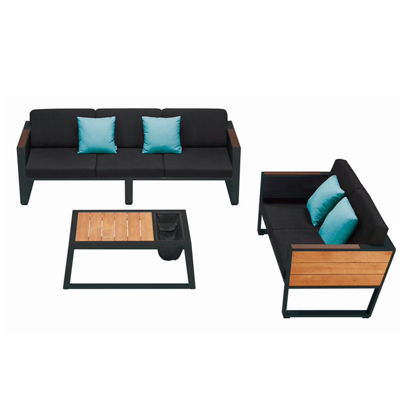 Wigfall Outdoor 3 - Piece Teak Conversation Set