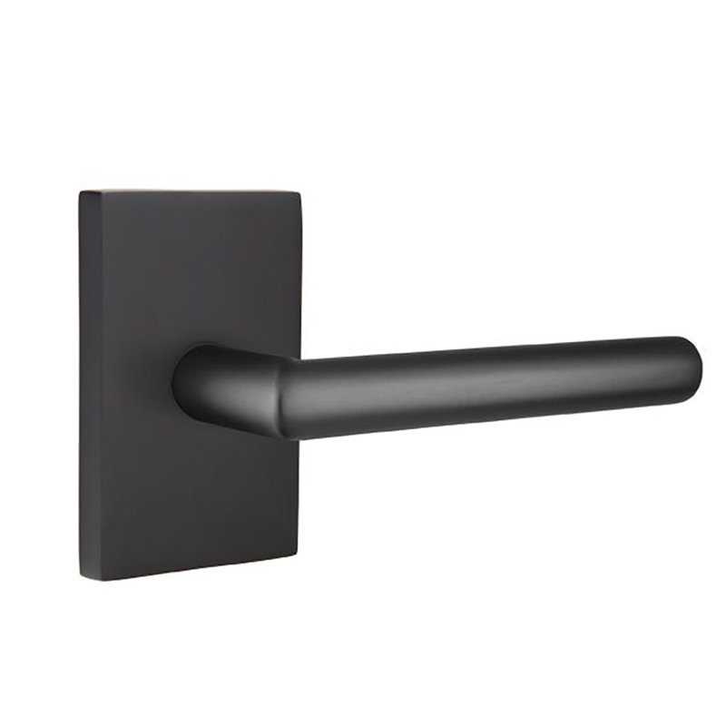 Poignée de porte avec rosette et passage de la porte, Dos plat, Gauche