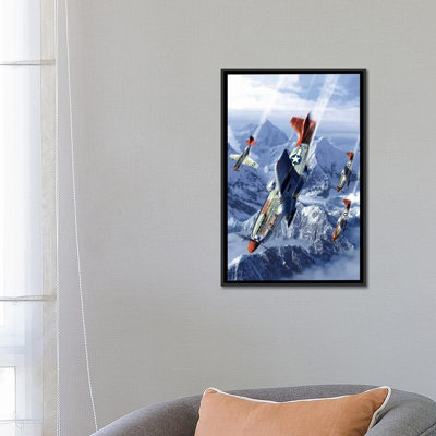 Tuskegee Airmen Flying Near The Alps In Their P-51 Mustangs by Kurt Miller - Wrapped Canvas Gallery-Wrapped Canvas Giclée