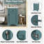 Meuble-lavabo de salle de bain avec lavabo, porte à fermeture en douceur et rangement réglable-111909039