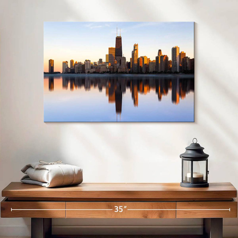 Sireci Chicago City Wispy Reflection, 16" H x 24" W