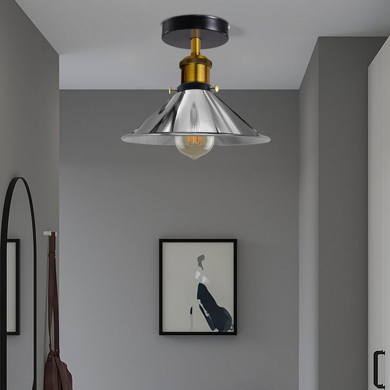 Denzel Semi Flush Mount, Chrome