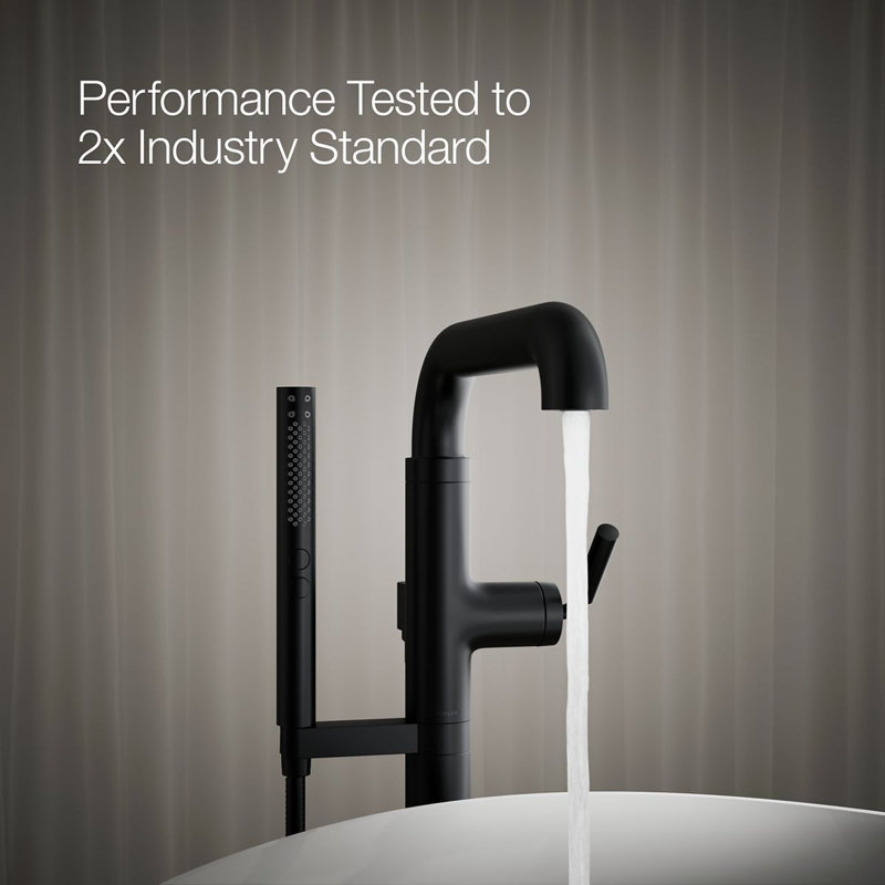 Tone Floor Mounted Clawfoot Tub Faucet, Matte Black