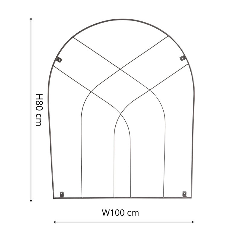 Outdoor Arch Trellis Zinc H100cm W80cm, Zinc