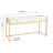 SlayStation Addison Modern Makeup Storage Table Desk with 3 Drawers Entryway and Gold Frame