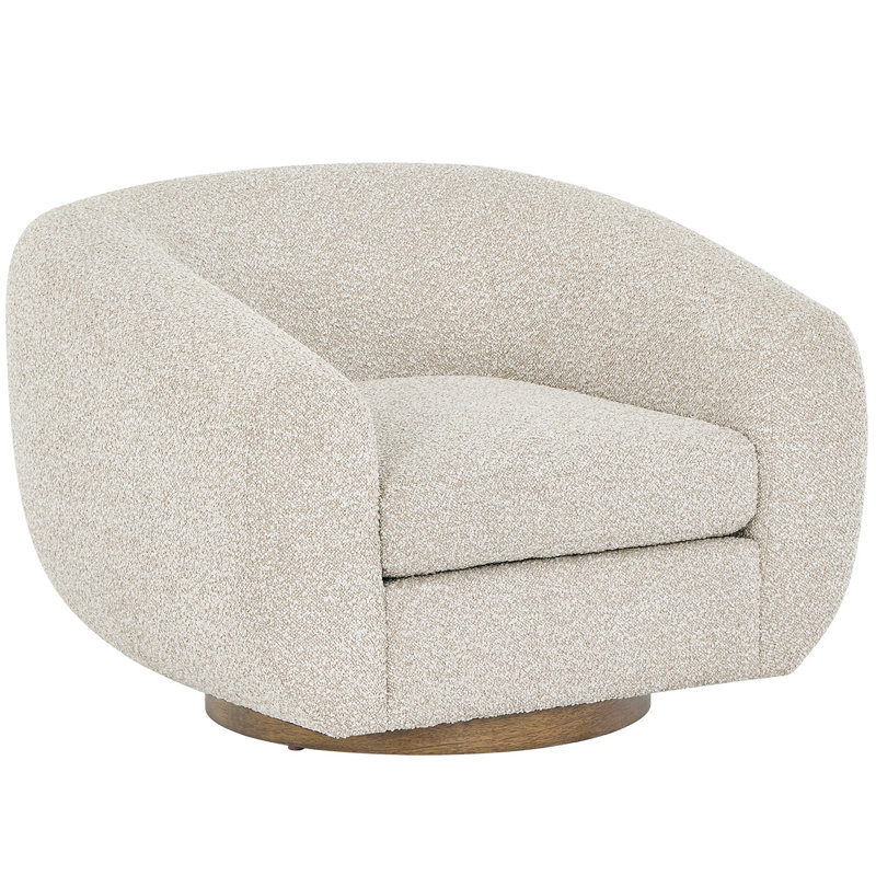 Fitz Swivel Chair, Cream Polyester