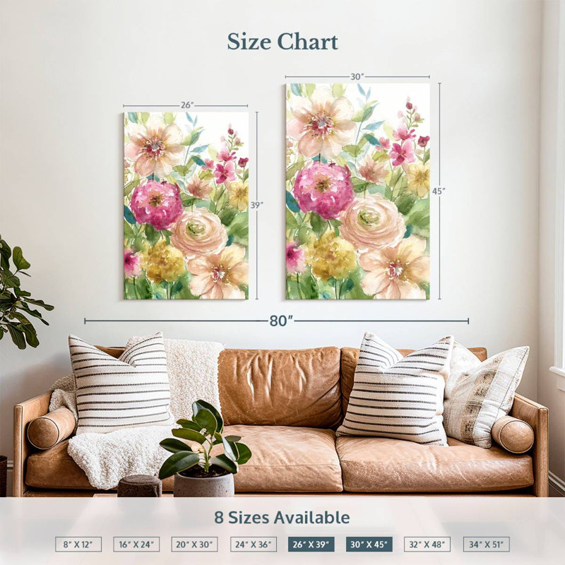 Harnek Jardin De Fleurs, 39" H x 26" W